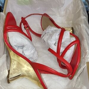 Michael Kors Nadina Wedge  Lacquer Red
